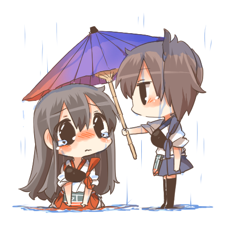 kaga and akagi (kantai collection) drawn by rebecca_(keinelove)