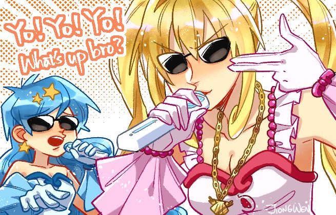 nanami lucia and houshou hanon (mermaid melody pichi pichi pitch) drawn by jiong_wen