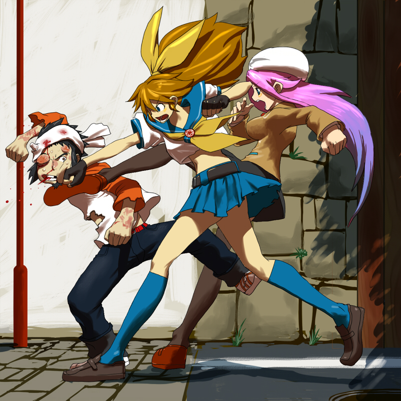 ryuko, heroine, and asakura teppei (original and 2 more) drawn by kasutank
