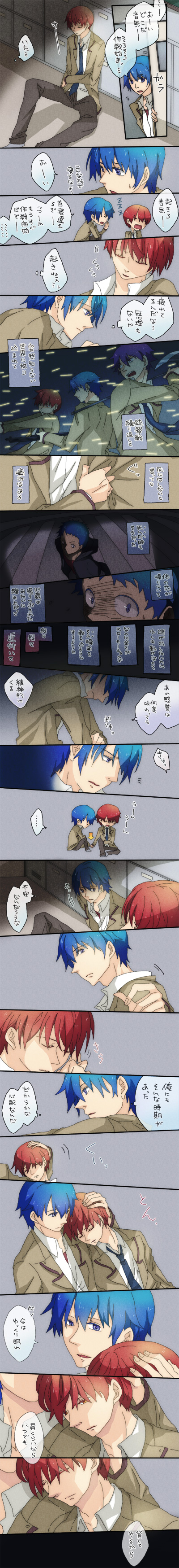 hinata hideki, otonashi yuzuru, and noda (angel beats!) drawn by kurusu