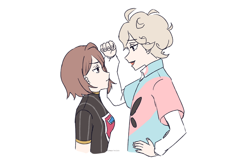 gloria and bede (pokemon and 1 more) drawn by purincipia