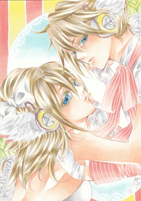 kagamine rin and kagamine len (vocaloid and 1 more) drawn by gojuneko