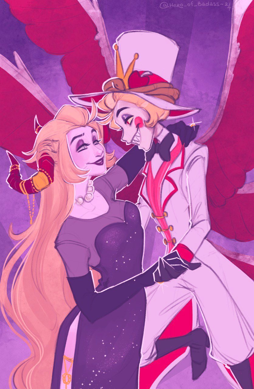 lucifer morningstar and lilith (hazbin hotel) drawn by hero_of_badass