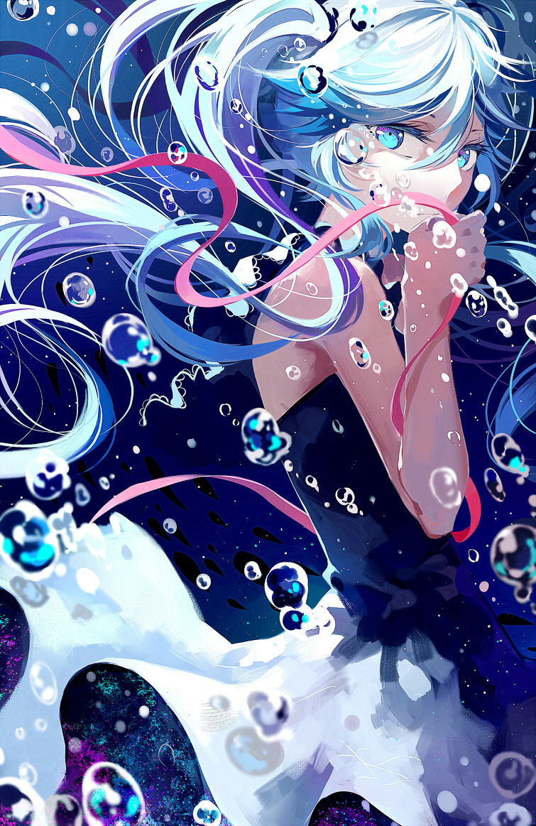 hatsune miku (vocaloid and 1 more) drawn by ayan