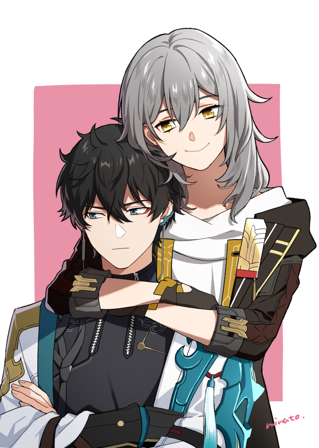 trailblazer, stelle, and dan heng (honkai and 1 more) drawn by minato_(robin)