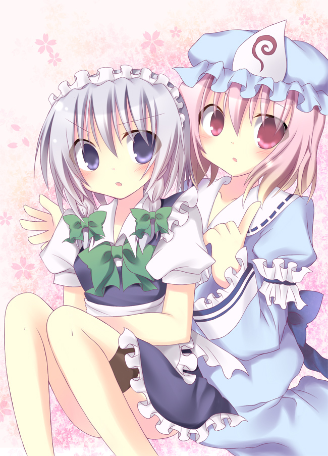 izayoi sakuya and saigyouji yuyuko (touhou) drawn by kamioto_musu