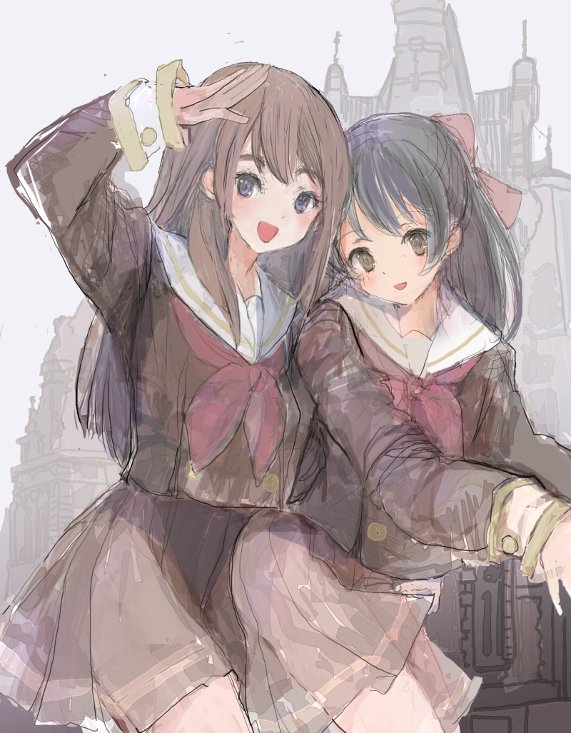 inoue junna and sakai masako (hibike! euphonium) drawn by 86thunder