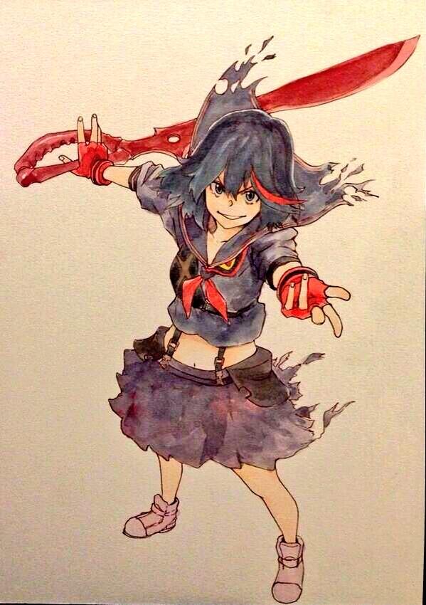 matoi ryuuko and senketsu (kill la kill) drawn by kirin_(kirinex)
