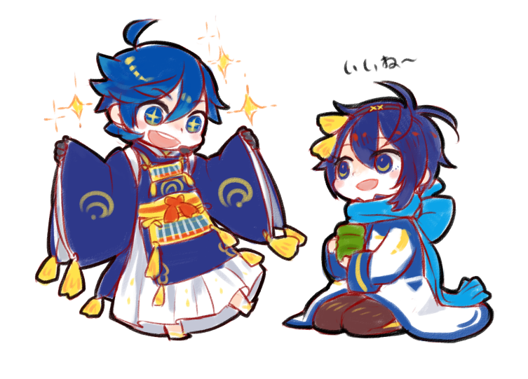 kaito and mikazuki munechika (vocaloid and 1 more) drawn by verus
