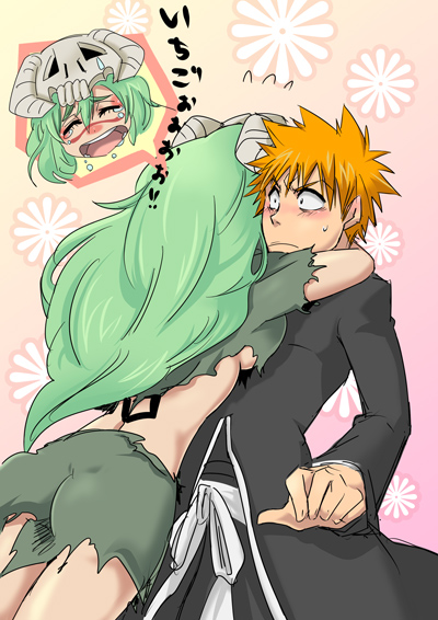 kurosaki ichigo and nelliel tu odelschwanck (bleach) drawn by abitu