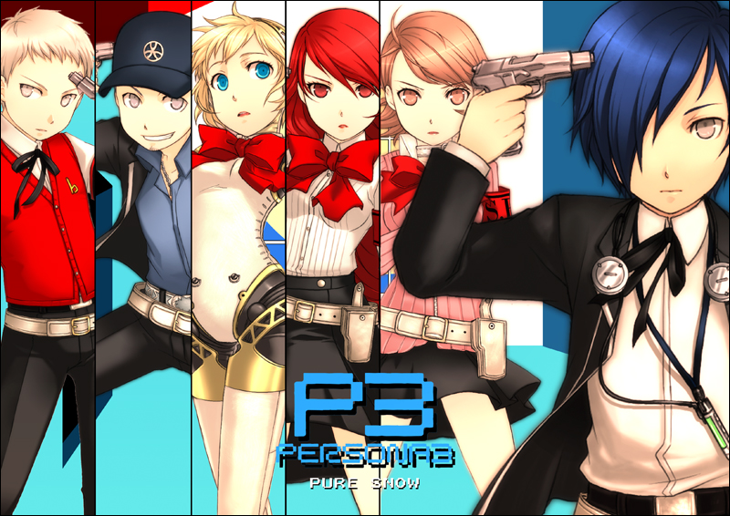 yuuki makoto, aigis, takeba yukari, kirijou mitsuru, sanada akihiko, and 1 more (persona and 1 more) drawn by saeuchobab