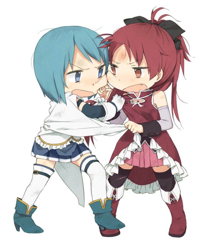 miki sayaka and sakura kyoko (mahou shoujo madoka magica) drawn by tsuduya_(knt31)