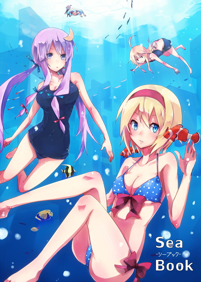 kirisame marisa, alice margatroid, patchouli knowledge, and koakuma (touhou) drawn by shiroshi_(denpa_eshidan)