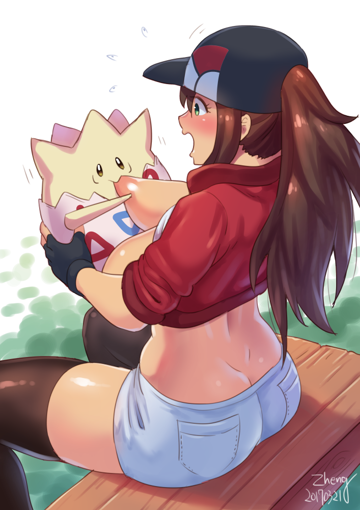 togepi and female protagonist (pokemon and 1 more) drawn by allurmilk
