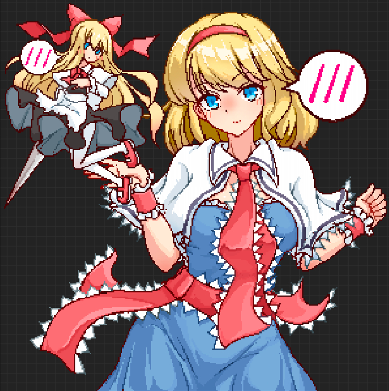 alice margatroid and shanghai doll (touhou) drawn by eaglov