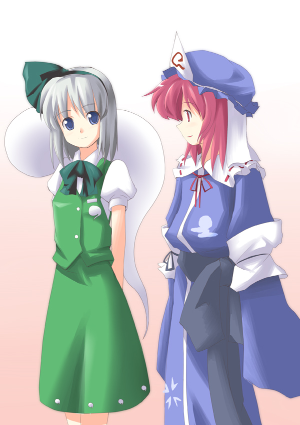 konpaku youmu and saigyouji yuyuko (touhou) drawn by nodoka_(artist)