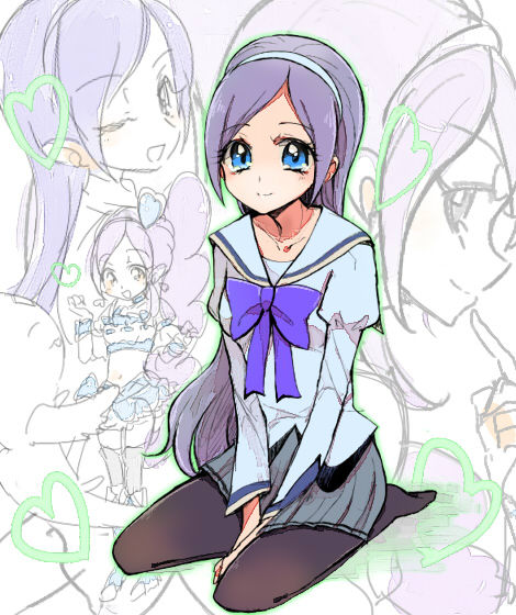 aono miki and cure berry (precure and 1 more) drawn by shijima_(agkm)