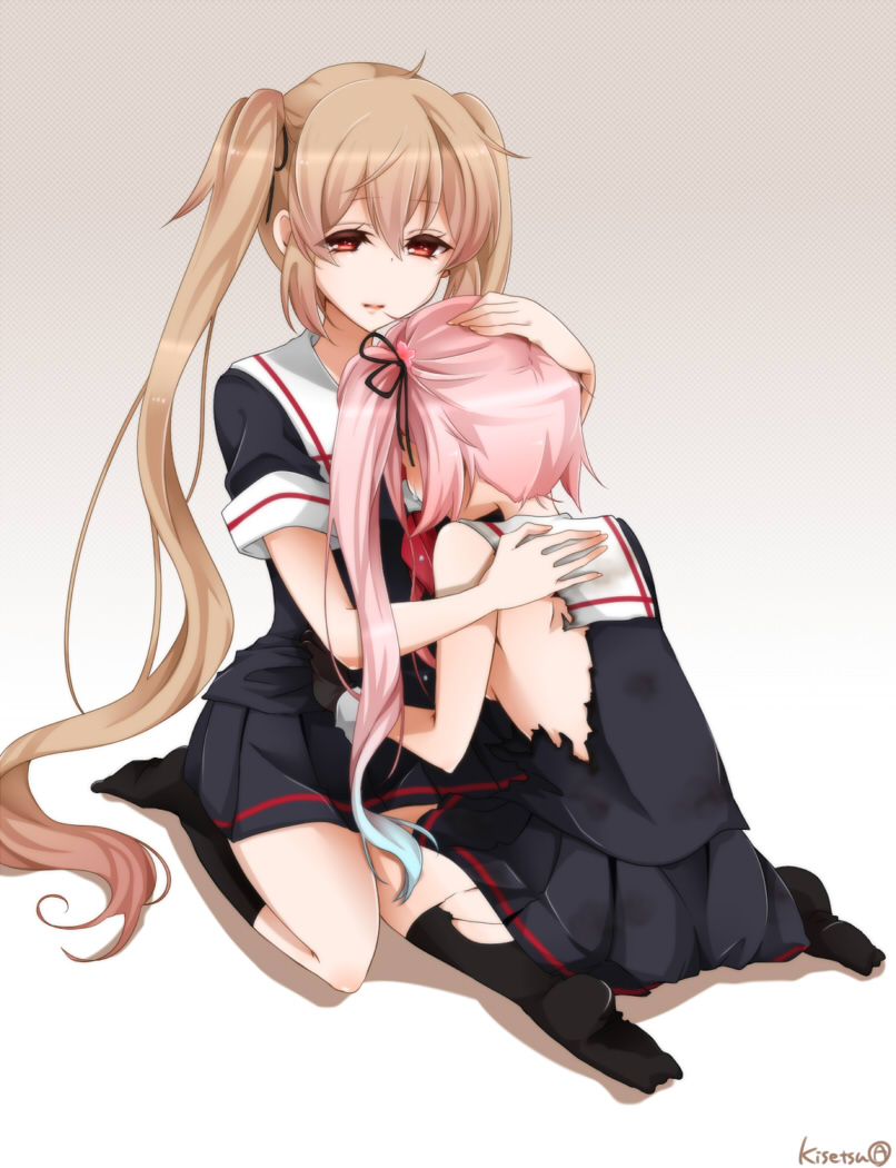murasame and harusame (kantai collection) drawn by physali