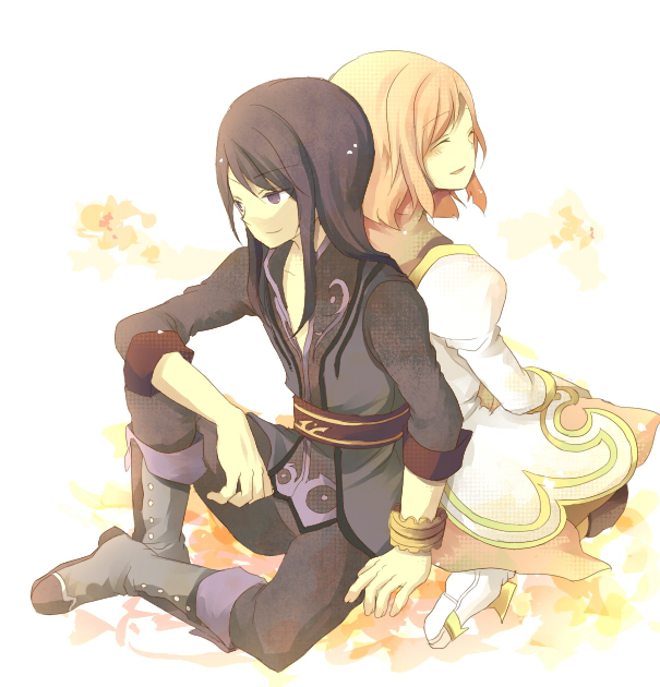 yuri lowell and estellise sidos heurassein (tales of and 1 more) drawn by aki-t
