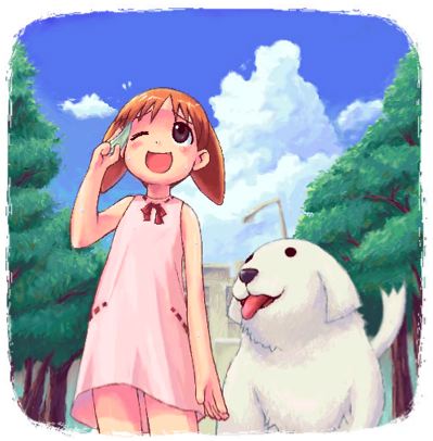 mihama chiyo and tadakichi-san (azumanga daioh) drawn by emoncake.