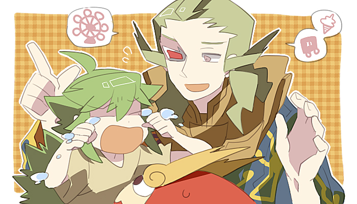 n, ghetsis, and darmanitan (pokemon and 1 more) drawn by morinaga777