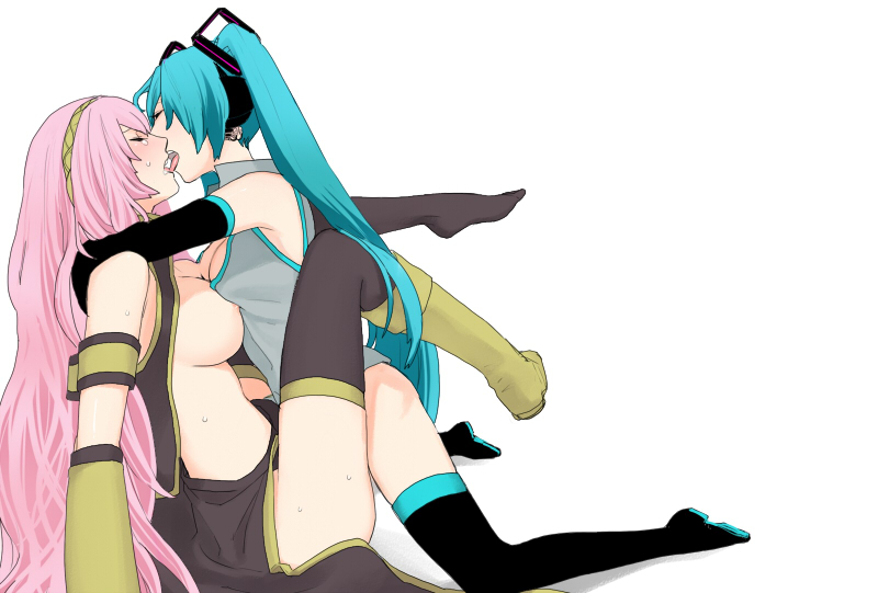 hatsune miku and megurine luka (vocaloid) drawn by suko_mugi