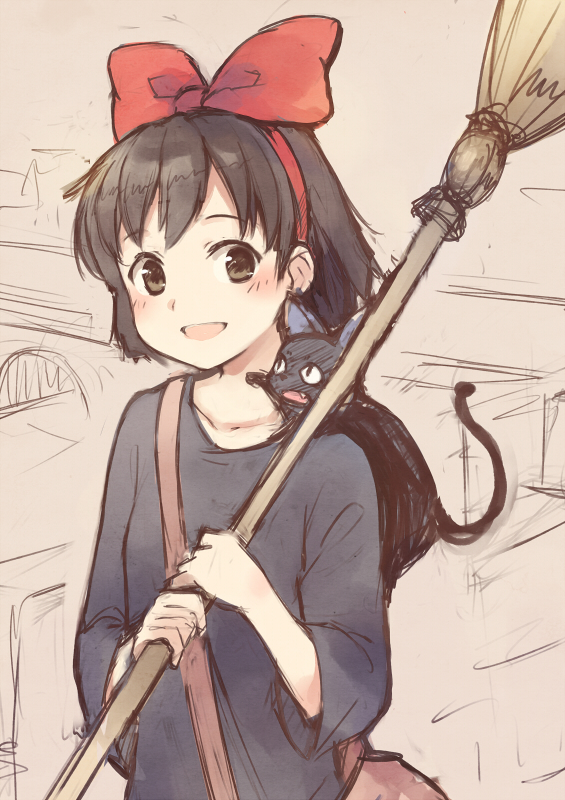 kiki and jiji (majo no takkyuubin) drawn by kyuri