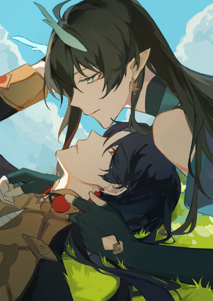 dan heng and blade (honkai and 1 more) drawn by muya_(77muya)