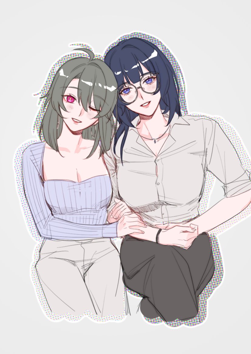 vita and mei (honkai and 1 more) drawn by twtoooorrryy