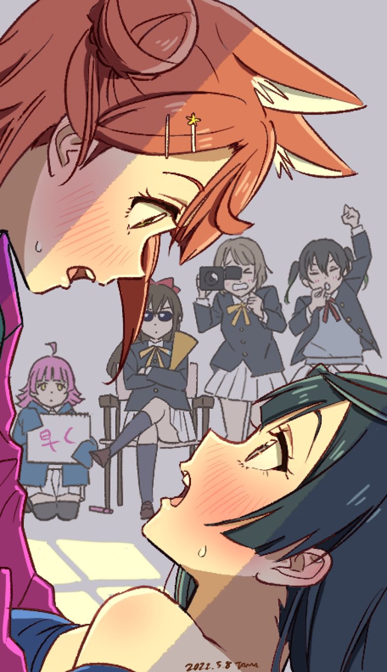 yuki setsuna, uehara ayumu, takasaki yu, osaka shizuku, and tennoji rina (love live! and 1 more) drawn by komesodo
