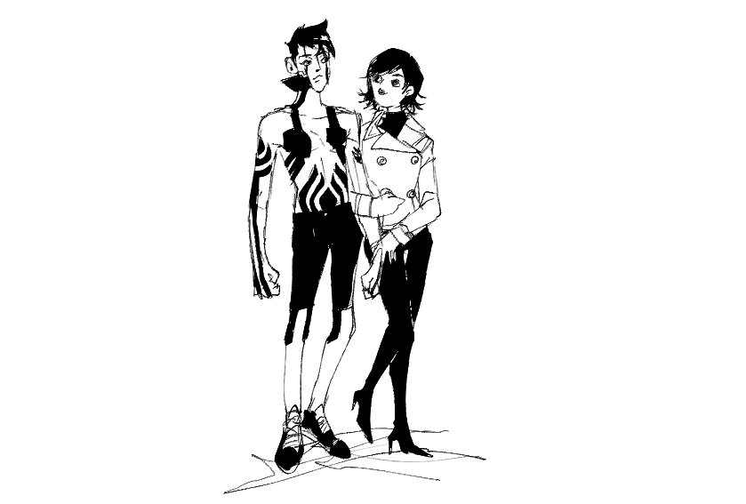 demi-fiend and takao yuko (shin megami tensei and 1 more) drawn by nejikoujyouo