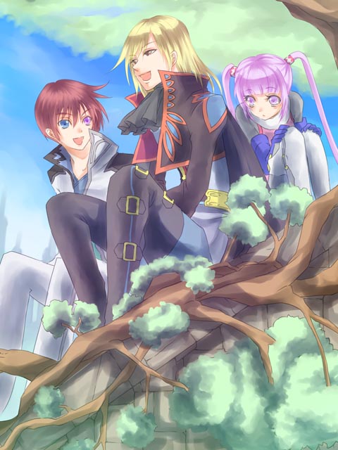 sophie, asbel lhant, and richard (tales of and 1 more) drawn by miyama_kiri