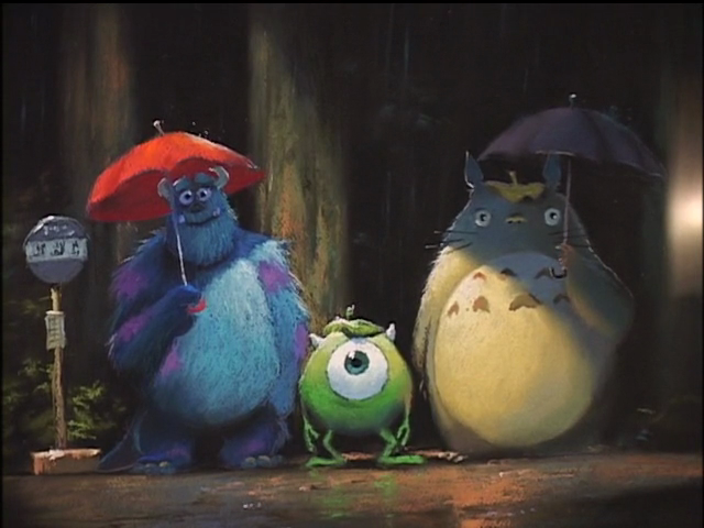 totoro, mike wazowski, and james p. sullivan (tonari no totoro and 1 more)