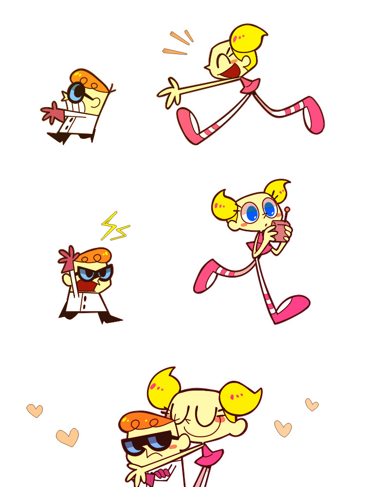dexter and dee dee (dexter's laboratory) drawn by tsunoji