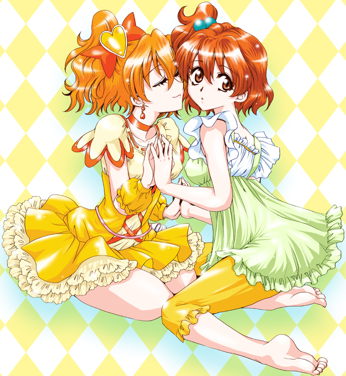 yamabuki inori and cure pine (precure and 1 more) drawn by yatengetsu