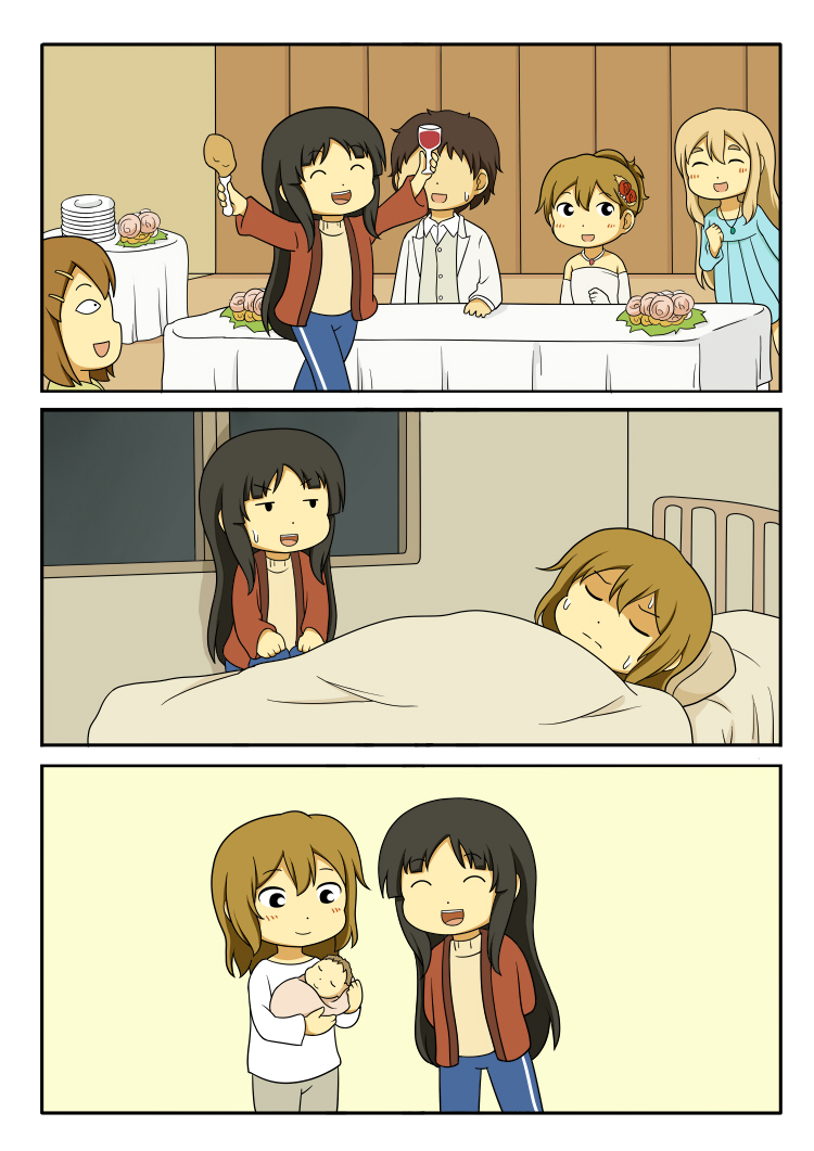 akiyama mio, hirasawa yui, tainaka ritsu, and kotobuki tsumugi (k-on!) drawn by shiitake_nabe_tsukami