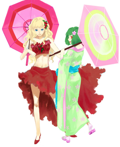 sheryl nome and ranka lee (macross and 1 more) drawn by kawai_makoto