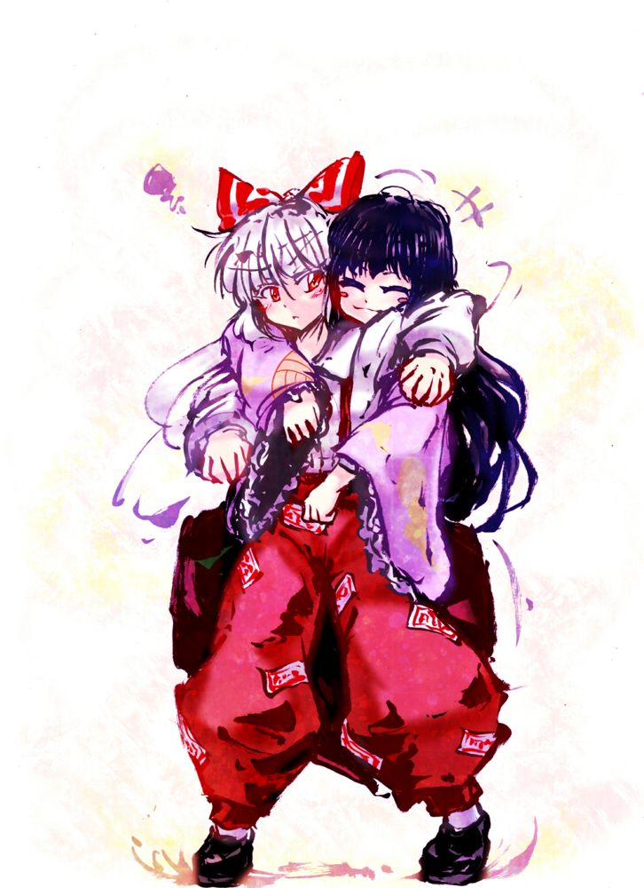 fujiwara no mokou and houraisan kaguya (touhou) drawn by umarutsufuri