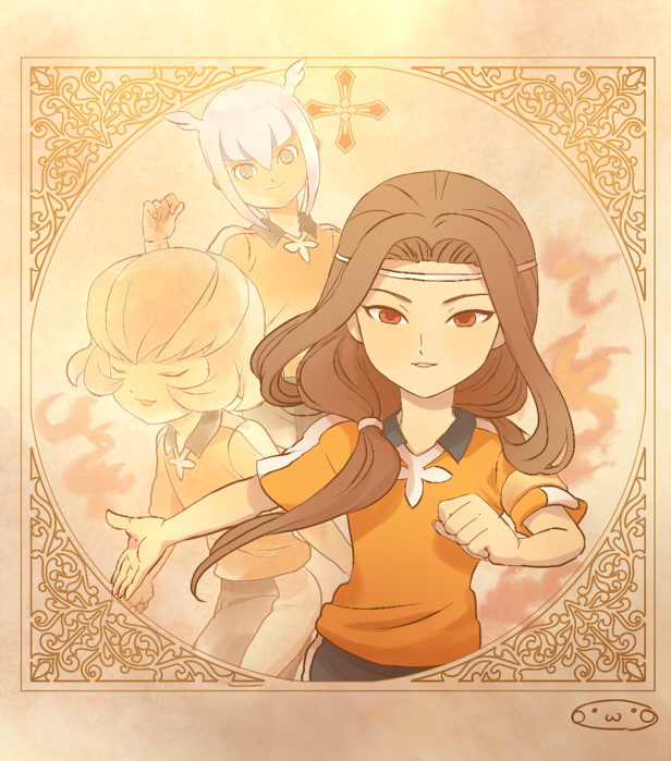 kurosaki makoto, amase reia, and hyuuga rion (inazuma eleven and 1 more) drawn by mizuhara_aki