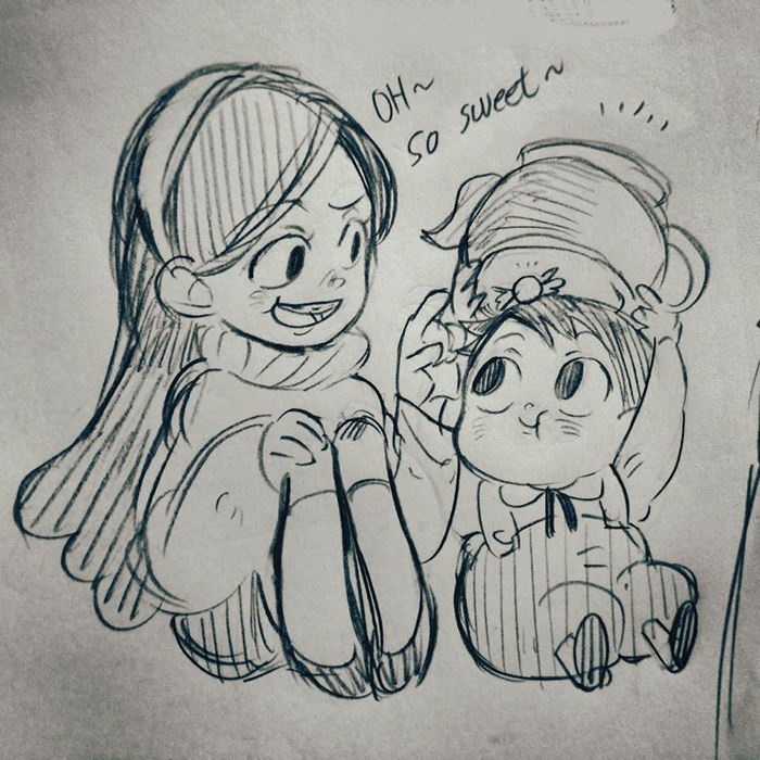 mabel pines and gregory (gravity falls and 1 more) drawn by twohairs