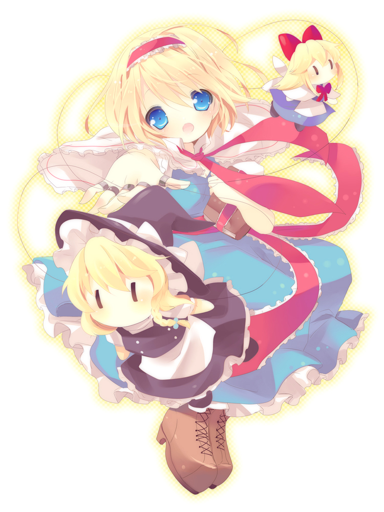 kirisame marisa, alice margatroid, and shanghai doll (touhou) drawn by kosuzume