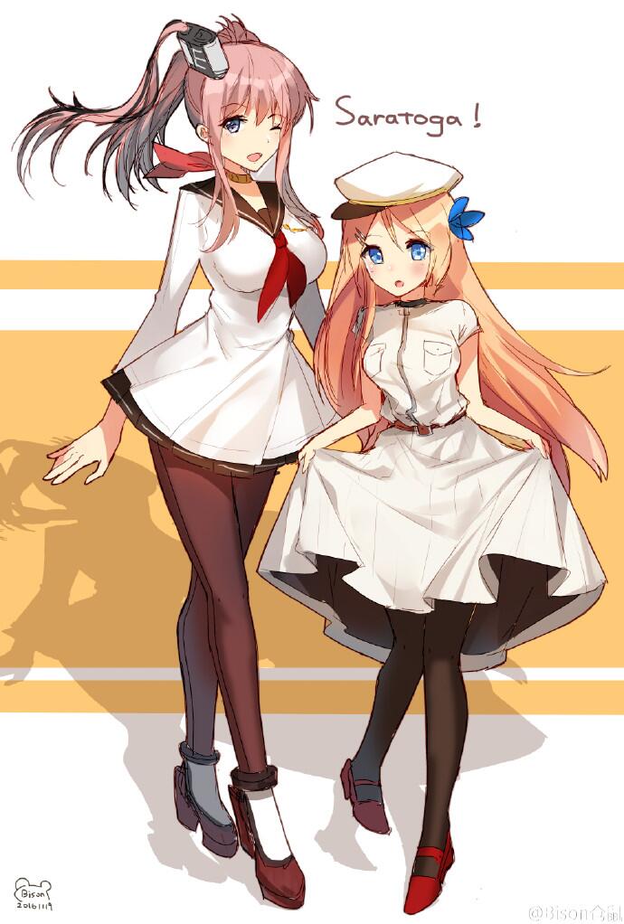 saratoga (kantai collection and 1 more) drawn by bison_cangshu