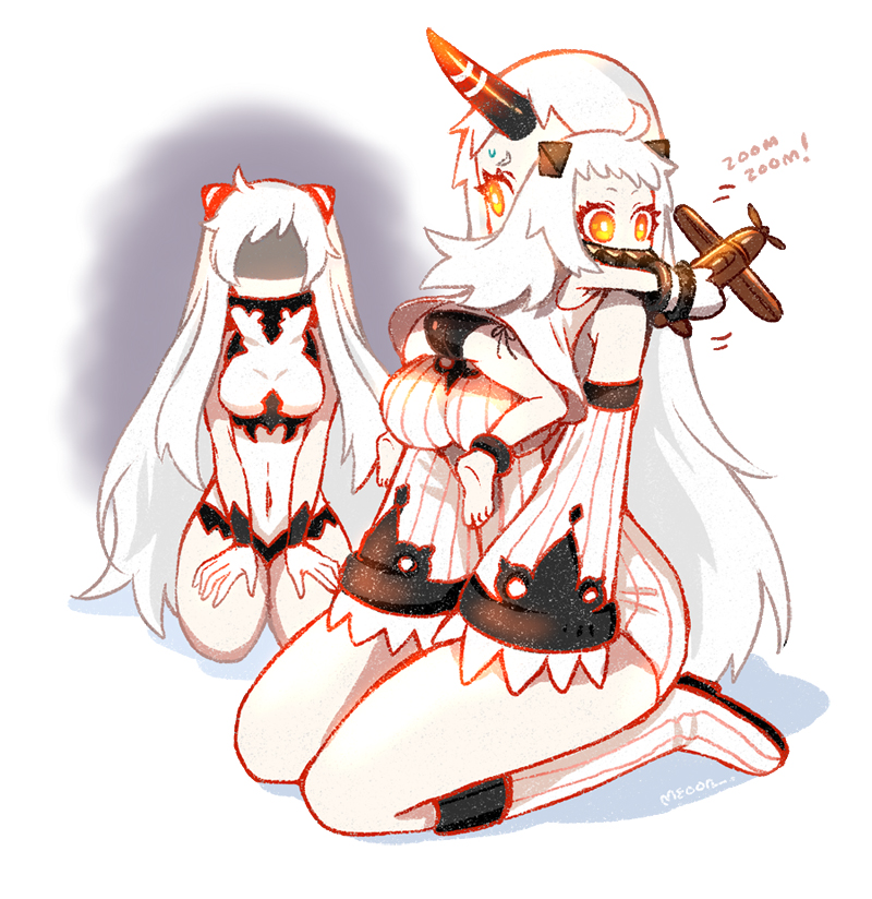 northern ocean princess, seaport princess, and airfield princess (kantai collection) drawn by meoon