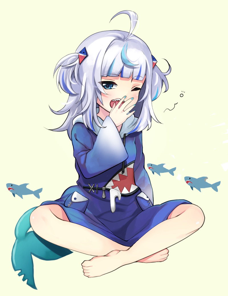 gawr gura (hololive and 1 more) drawn by swami