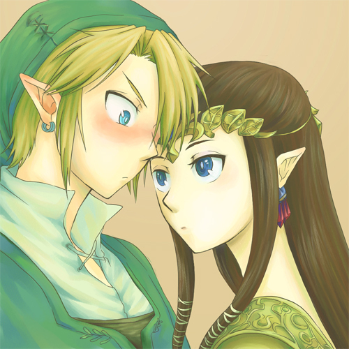 link and princess zelda (the legend of zelda and 1 more) drawn by saiba_(henrietta)