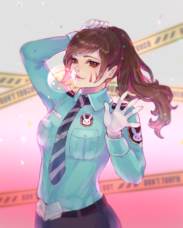 d.va and officer d.va (overwatch and 1 more) drawn by rose_(jaakotodile)
