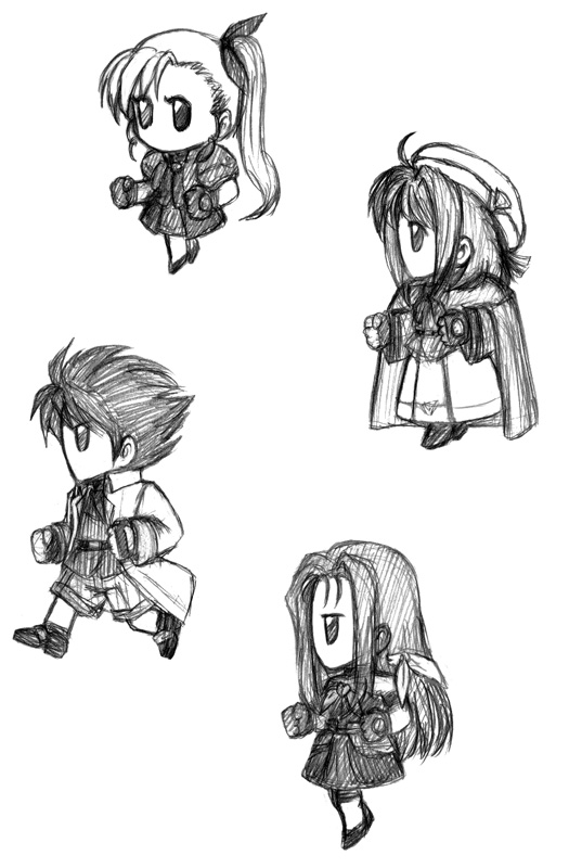 vivio, lenna charlotte tycoon, faris scherwiz, bartz klauser, caro ru lushe, and 5 more (final fantasy and 3 more) drawn by ryuhisho