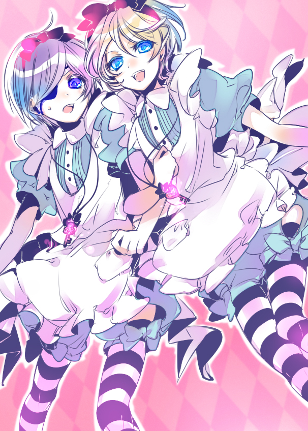 ciel phantomhive and alois trancy (alice's adventures in wonderland and 1 more) drawn by yamada_ako