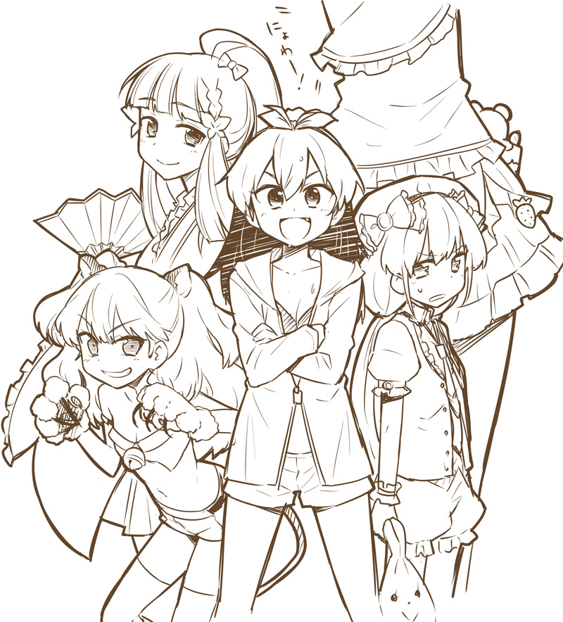 ganaha hibiki, futaba anzu, jougasaki rika, moroboshi kirari, and kobayakawa sae (idolmaster and 1 more) drawn by heebee