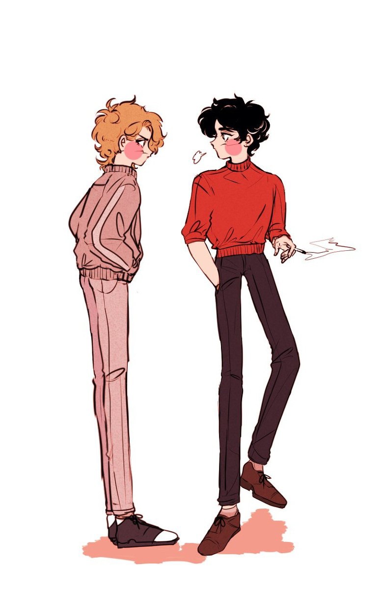 dio brando and jonathan joestar (jojo no kimyou na bouken and 1 more) drawn by pikurusu